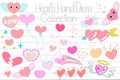 Ã Â¹â¡Ã Â¹â¡Ã Â¹â¡Ã Â¹â°Hearts cute with hand draw collection , vector illustration